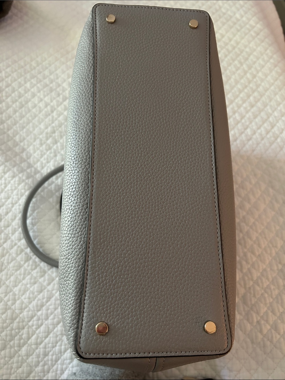 kate spade Gray and White Pebbled Leather Satchel with matching wallet - Picture 8 of 10